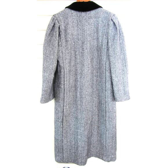 JLo Style Vintage Saxton Hall Herringbone Wool Overcoat size 10/12 - Picture 4 of 6